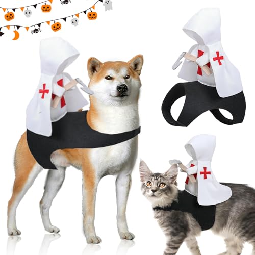 Kreuzritter Reiter Haustierkostüm Halloween, Haustier-Outfit im Kreuzritter-Ritter-Stil Halloween, Festival-Outfit im Kreuzritter-Ritter-Stil, Halloween Cosplay Hundekostüm für Haustiere von HBSFBH