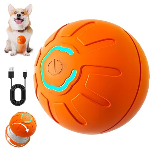 Hundespielzeug Ball Elektrisch, Magic Ball für Hunde, Automatisch Ball Hund Interaktives Hundespielzeug, Interaktiver Spielball für Hunde, USB Wiederaufladba von HBSFBH