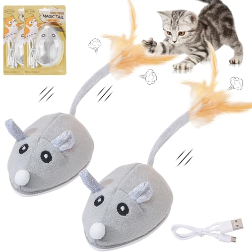 Katzenspielzeug Elektrisch Spielmaus, 2 Stück Magic Maus Katze, Katzenspielzeug Maus, Interaktives Katzen-spielzeug M-aus, Katzen-spielzeug Ma-us Elektrisch, Interaktive Spielzeug Ma-us für Katze Katzenspielzeug Elektrisch Spielmaus, 2 Stück Magic Maus Katze, Katzenspielzeug Maus, Interaktives Katzen-spielzeug M-aus, Katzen-spielzeug Ma-us Elektrisch, Interaktive Spielzeug Ma-us für Katze von HBSFBH