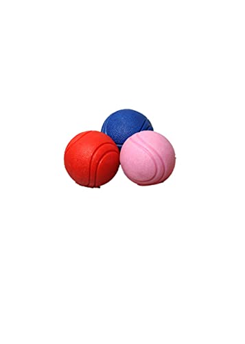 Welpe Großer Hund Pferd Hund Haustier Hund Molarenzähne Relief Hüpfball Sound Ball Training Bissfestigkeit Solider Ball Rugby mit Seil-DREI 5 cm Kugeln von HCCY