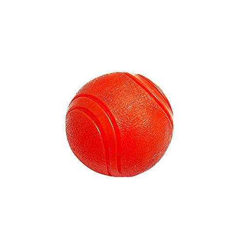 Welpe Großer Hund Pferd Hund Haustier Hund Molarenzähne Relief Hüpfball Sound Ball Training Bissfestigkeit Solider Ball Rugby mit Seil-Rote Feste Kugel 7 cm von HCCY