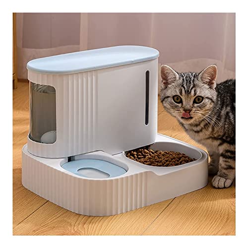 Pet Water Dispenser Pet Dog Cat Automatic Feeder Bowl 2 in 1 Cat Unplugged Water and Food Feeder Dispenser Automatic cat Fountain (Brown) von HCPJY