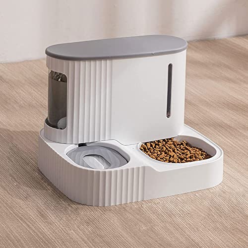 Pet Water Dispenser Pet Dog Cat Automatic Feeder Bowl 2 in 1 Cat Unplugged Water and Food Feeder Dispenser Automatic cat Fountain (Brown) von HCPJY