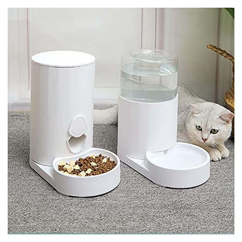 Wasserspender für Haustiere, 2 Stück, automatischer Katzenfutterspender und Wasserspender im Set, 2,5 l Schwerkraft-Haustierfutterspender und Wasserspender für Katzen und Hunde von HCPJY