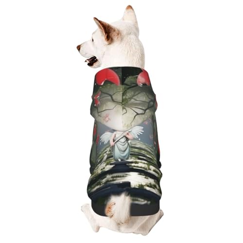 Hunde-Kapuzenpullover für Herbst und Winter, gemütliche Haustierkleidung für Outdoor-Aktivitäten, Anime-Fantasy-Batik-Druck, Haustier-Kapuzenpullover von HCVXBSA