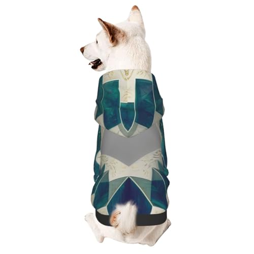 Hunde-Kapuzenpullover für Herbst und Winter, gemütliche Haustierkleidung für Outdoor-Aktivitäten, Barock-Stil, Treppen und Bücherregale, Batikdruck, Haustierkleidung von HCVXBSA