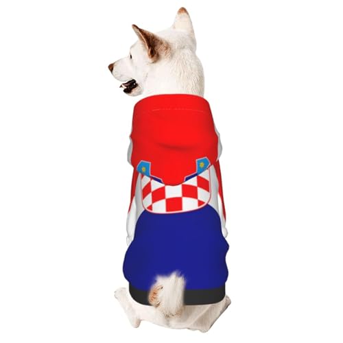 Hunde-Kapuzenpullover für Herbst und Winter, gemütliche Haustierkleidung für Outdoor-Aktivitäten, Flagge der Republik Kroatien, Batikdruck, Haustierkleidung von HCVXBSA