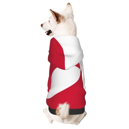 Hunde-Kapuzenpullover für Herbst und Winter, gemütliche Haustierkleidung für Outdoor-Aktivitäten, Grönland-Flagge, Batikdruck, Haustierkleidung von HCVXBSA