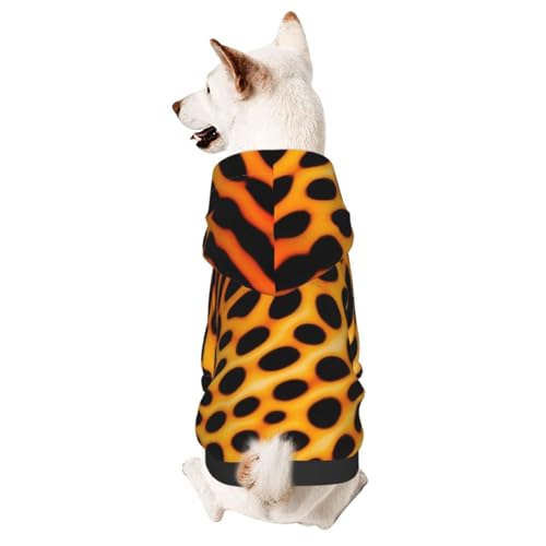 Hunde-Kapuzenpullover für Herbst und Winter, gemütliche Haustierkleidung für Outdoor-Aktivitäten, Leopardenmuster, Batikdruck, Haustier-Kapuzenpullover von HCVXBSA