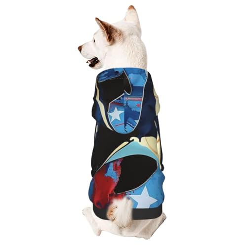 Hunde-Kapuzenpullover für Herbst und Winter, gemütliche Haustierkleidung für Outdoor-Aktivitäten, Nationalflagge, Orcas, Batikdruck, Haustier-Kapuzenpullover von HCVXBSA