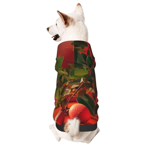 Hunde-Kapuzenpullover für Herbst und Winter, gemütliche Haustierkleidung für Outdoor-Aktivitäten, Obst auf der Fensterbank, Batikdruck, Haustiere tragen Hoodies von HCVXBSA