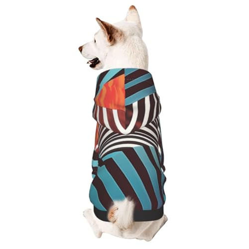 Hunde-Kapuzenpullover für Herbst und Winter, gemütliche Haustierkleidung für Outdoor-Aktivitäten, Sonnenuntergang-Hintergrund, Batikdruck, Haustier-Kapuzenpullover von HCVXBSA