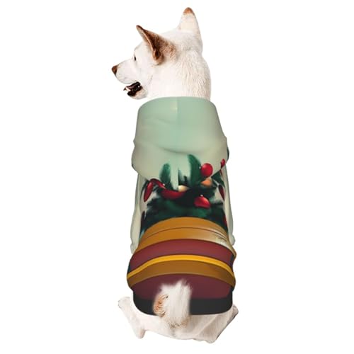 Hunde-Kapuzenpullover für Herbst und Winter, gemütliche Haustierkleidung für Outdoor-Aktivitäten, Weihnachtsbaum, Batikdruck, Haustierkleidung von HCVXBSA