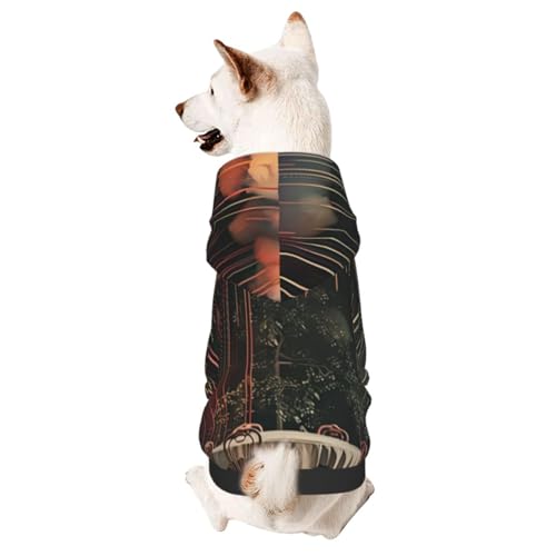 Hunde-Kapuzenpullover für Herbst und Winter, gemütliche Haustierkleidung für Outdoor-Aktivitäten, Wolkencafé, Batikdruck, Haustier-Kapuzenpullover von HCVXBSA