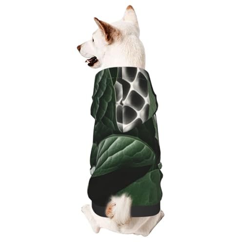 Hunde-Kapuzenpullover für Herbst und Winter, gemütliche Haustierkleidung für Outdoor-Aktivitäten, grüne Blätter, Batikdruck, Haustier-Kapuzenpullover von HCVXBSA