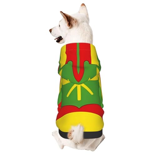 Hunde-Kapuzenpullover für Herbst und Winter, gemütliche Haustierkleidung für Outdoor-Aktivitäten, mit hawaiianischer Flagge, Batikdruck, Haustierkleidung von HCVXBSA