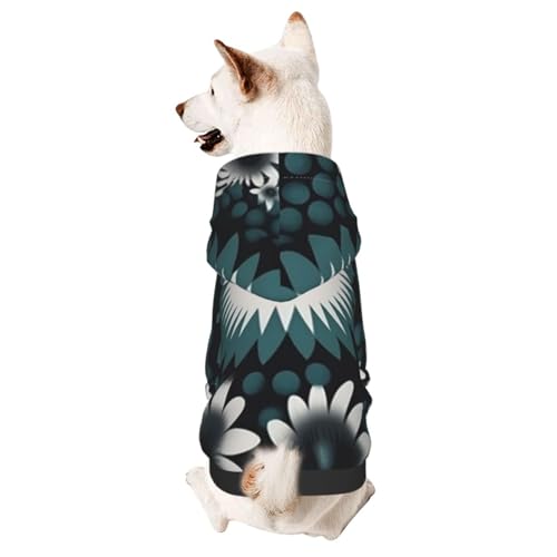 Hunde-Kapuzenpullover für Herbst und Winter, gemütliche Haustierkleidung für Outdoor-Aktivitäten, verträumter Blumenhintergrund, Batikdruck, Haustier-Kapuzenpullover von HCVXBSA