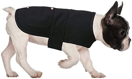 HDE Canvas Hundeweste Wasserdichte Jacke Kaltwettermäntel für S-XL Hunde Schwarz - S von HDE