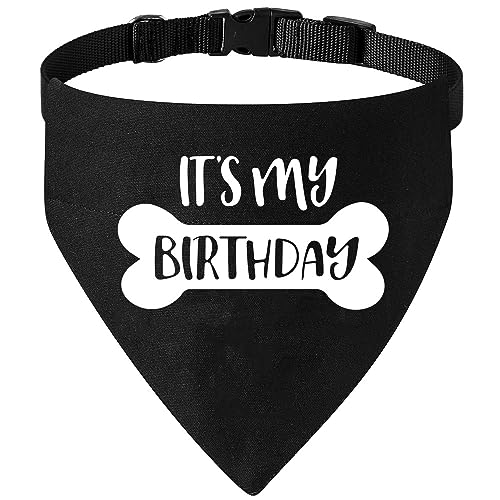 Its My Birthday Hunde-Bandanhalsband, Hunde-Geburtstagsparty, Haustier-Schal mit verstellbaren Halsbändern für kleine, mittelgroße und große Hunde, Katzen, Haustier (klein, schwarz) von HDGDT