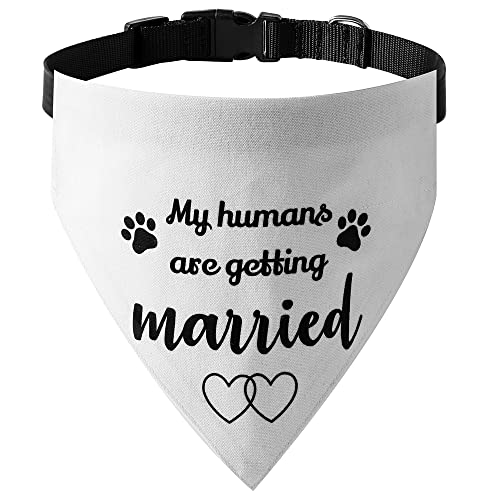 Verlobungsgeschenk, My Humans are Getting Married Hundehalsband, Verlobungs-Hundehalstuch, verstellbares Hundehalsband mit Schnellverschluss-Schnalle für Hunde und Katzen von HDGDT