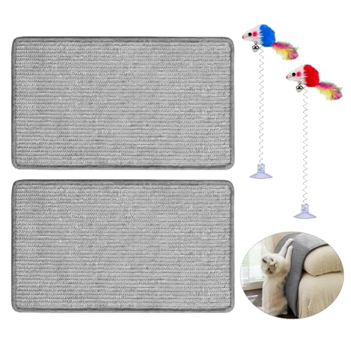 2 Stück Katzenkratzbretter, 2 Stück lustiges Katzenspielzeug, Wand-Katzenkratzbrett, Wand-Haustierkratzbretter, Indoor-Katzenkratzbretter, graue Sofa-Möbelschutzbretter von HDGSAFD