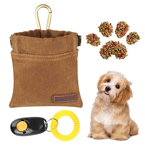 Leckerli-Tasche für Hundetraining,Freihand-Hundeleckerli-Tasche mit automatischem Verschluss,robuste Hundefuttertasche kompakt & funktionell Baumwollfuttertasche Hundetraining für schnelle Belohnung von HDHGXUJRD