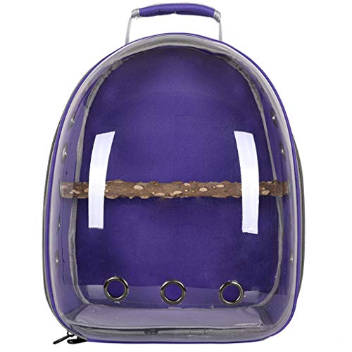 HDKEAN Rucksack für Vögel, Papageien, Reisetasche mit Sitzstange, für Sittiche, Nymphensittiche, Sittiche, Finken, Lovebirds, violett, 32x26x41cm von HDKEAN