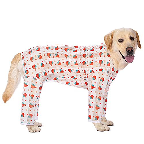 Dog Summer Jumpsuit,Pjs Camouflage Printing Sunscreen Cooling Dog Onesie Chilly Jumpsuit Shirt Anti-Hair Apparel for Medium Large Dogs von HDKUW