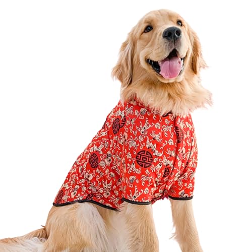 HDKUW Cheongsam Hundekostüm für große Hunde, warmer Mantel für mittelgroße und große Hunde, Größe 4XL von HDKUW