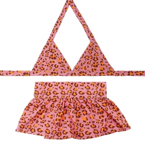 Hunde-Bikini, Badeanzug, Sommer-Badeanzug, Leopardenmuster, Regenbogen, Katzen-Rock, Strand-Outfit für Welpen, Hunde, Katzen (XS, Leopard) von HDKUW