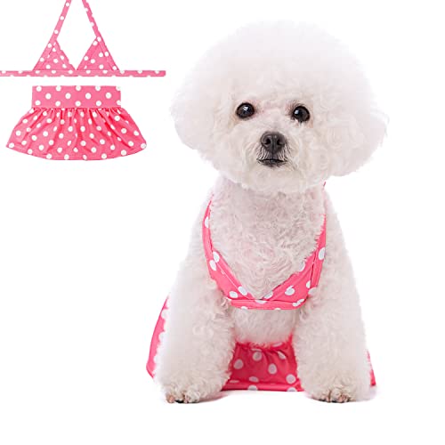 Hunde-Bikini, Badeanzug, für Welpen, Hunde, Katzen, Größe XS, Rosa mit Punkten von HDKUW