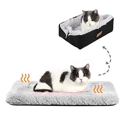 HDLKRR Katzenbett kleines Hundebett, selbstwärmende Katzenbetten, selbstheizende Katzenbetten, extra warme Thermo-Haustierunterlage für drinnen und draußen, Haustierkissen, 59.9x50 cm von HDLKRR