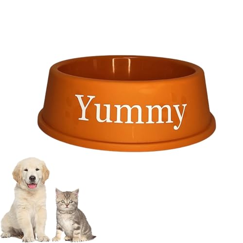 Benutzerdefinierte Haustier Schalen Mit Namen, Personalisierte Hundenapf/Katzennapf, Personalisierte Hundefutter Wasserschalen, Kunststoff-Futterschale Für Große/Kleine/Hund/Katze(Orange) von HDLOVE