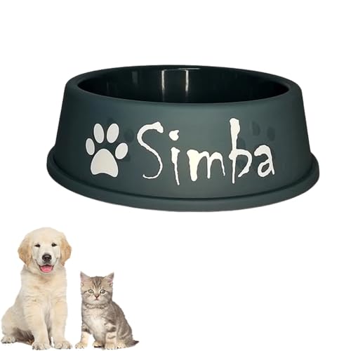 Personalisierte Hundenäpfe Mit Name, Benutzerdefinierte Haustier Hund Katze Name Futter Wassernapf Für Haustiere Katzen Und Welpen(Blue) von HDLOVE