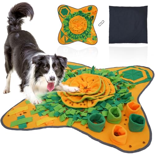 HDOELGP Haltbare Hunde-Nasenpads Waschbar Fördert die natürliche Futtersuche und das Schnüffeln Pet Puzzle Activity Mats Geistig anregendes Spielzeug für Hunde, Katzen und Kaninchen!Orange von HDOELGP