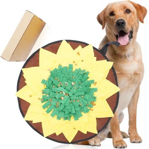 HDOELGP Schnüffelmatte Für Hunde Interaktive Puzzle Futterspender Spielzeug Für Langsames Füttern Sonnenblume Verbessert Die Intelligenz Für Kaninchenwelpen Schnüffelmatte Für Kleine Hunde Puzzle von HDOELGP