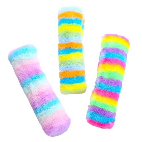 HDOYTXXM 3PCS Weiche Katze Kissen Spielzeug Regenbogen Farbe Gefüllt Katzenminze Beschwichtigt Kissen Spielzeug Für Lustige Katzen Spielen Training Spiel Spielzeug von HDOYTXXM