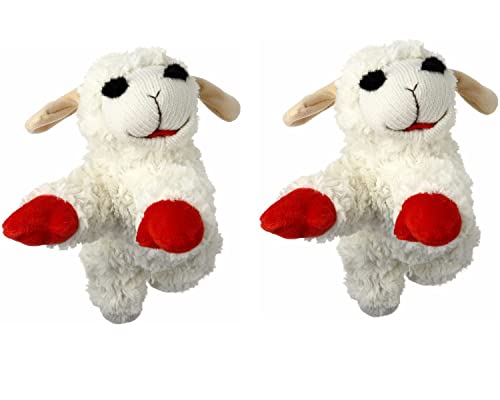 HDP Lambchop Plüsch-Hundespielzeug, 25,4 cm, mit Quietscher, Farbe: Weiß, 2 Stück von HDP