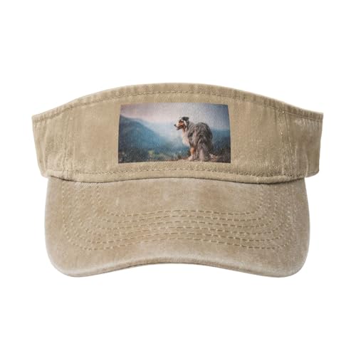 Australian Shepherd Berge Aussie Haustiere Hunde, Verstellbare Leere Baseballkappe, Sport-Sonnenblendenhüte, Unisex-Sonnenschutz-Schirmkappe von HDTVTV