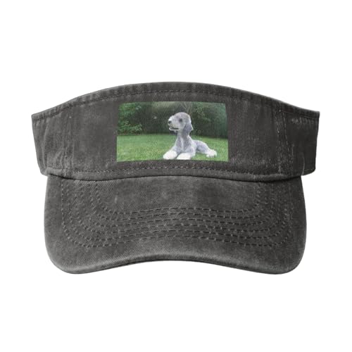 Bedlington Terrier Lustige Hunde Pelzige Hunde Haustiere, Verstellbare leere Baseballkappe, Sport-Sonnenblendenhüte, Unisex-Sonnenschutz-Schirmkappe von HDTVTV