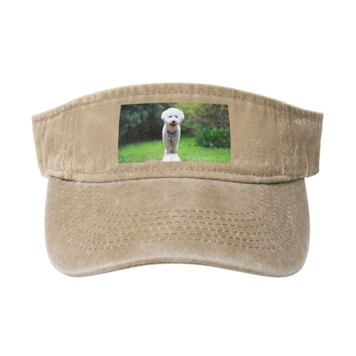 Bichon Frise Bokeh Haustiere Hunde Park Weiße Hunde, Verstellbare Leere Baseballkappe, Sport-Sonnenblendenhüte, Unisex-Sonnenschutz-Schirmkappe von HDTVTV