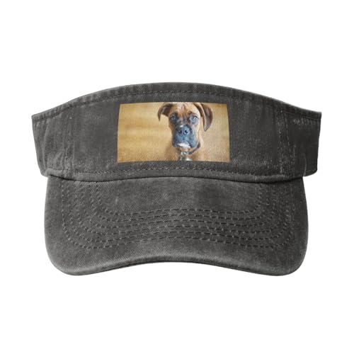 Boxer Hunde Welpen Haustiere Hunde, Verstellbare leere Baseballkappe, Sport-Sonnenblendenhüte, Unisex-Sonnenschutz-Schirmkappe von HDTVTV