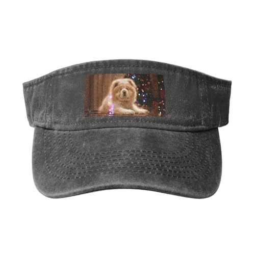 Chow Chow Weiße Flauschige Hunde Haustiere Hunde Weihnachten, Verstellbare leere Baseballkappe, Sport-Sonnenblendenhüte, Unisex-Sonnenschutz-Schirmkappe von HDTVTV