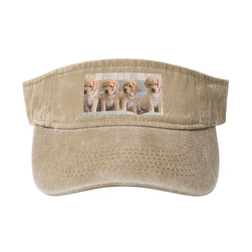 Golden Retriever Hunde Welpen Labrador Hunde, Verstellbare Leere Baseballkappe, Sport-Sonnenblendenhüte, Unisex-Sonnenschutz-Schirmkappe von HDTVTV