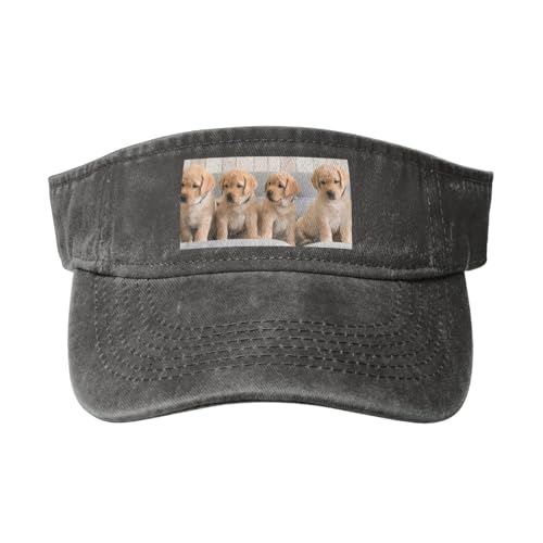 Golden Retriever Hunde Welpen Labrador Hunde, Verstellbare leere Baseballkappe, Sport-Sonnenblendenhüte, Unisex-Sonnenschutz-Schirmkappe von HDTVTV