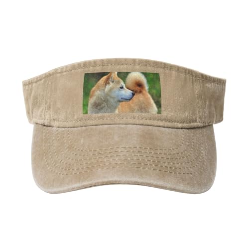 HDTVTV Akita Inu Bokeh Haustiere Hunde Akita Inu, Verstellbare Leere Baseballkappe, Sport-Sonnenblendenhüte, Unisex-Sonnenschutz-Schirmkappe von HDTVTV