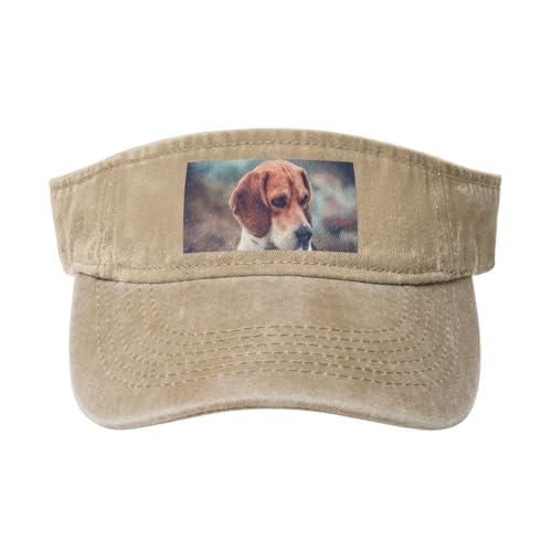 HDTVTV Beagle-Welpen Hunde Haustiere Beagle, Verstellbare Leere Baseballkappe, Sport-Sonnenblendenhüte, Unisex-Sonnenschutz-Schirmkappe von HDTVTV