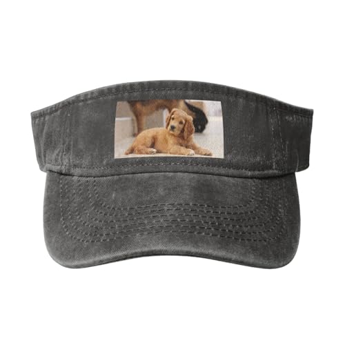 HDTVTV Cocker Spaniel Welpe Kleine Spaniel Hunde Haustiere, Verstellbare leere Baseballkappe, Sport-Sonnenblendenhüte, Unisex-Sonnenschutz-Schirmkappe von HDTVTV