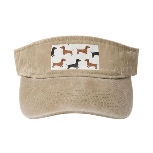 HDTVTV Dackel Weiner Haustier Hunde gedruckt, Verstellbare Leere Baseballkappe, Sport-Sonnenblendenhüte, Unisex-Sonnenschutz-Schirmkappe von HDTVTV