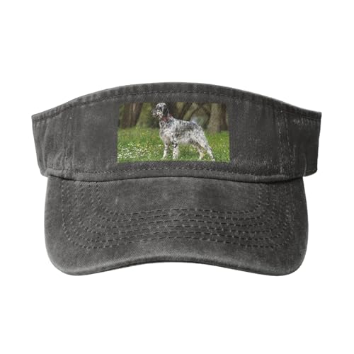 HDTVTV English Setter Rasen Haustiere Hunde English Setter, Verstellbare leere Baseballkappe, Sport-Sonnenblendenhüte, Unisex-Sonnenschutz-Schirmkappe von HDTVTV